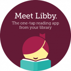 Smiling girl reaading. Meet Libby. The one-tap reading app from your library