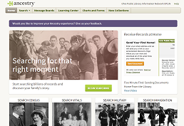 Ancestry Library edition screenshot
